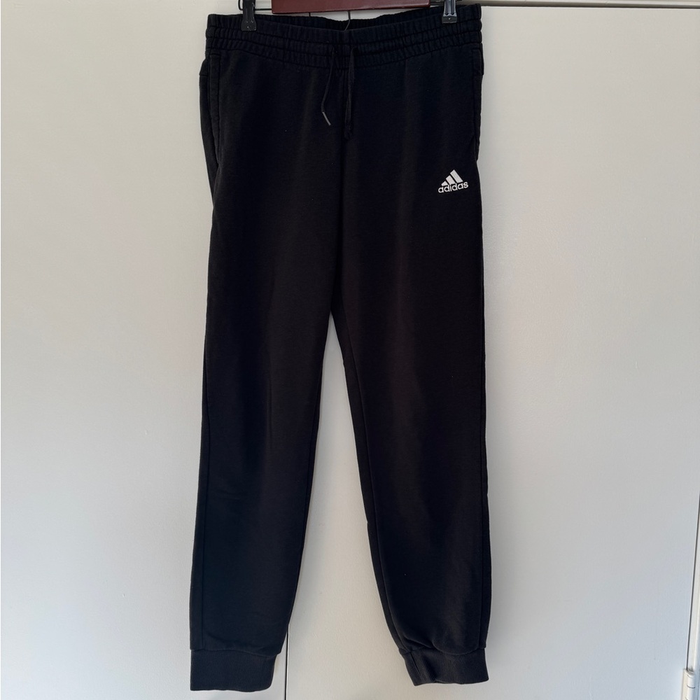 Adidas Essential Fleece Jogger Sweatpants Women’s M Black Drawstring Cotton